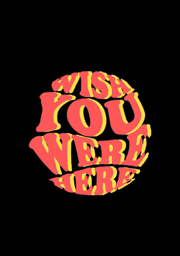 Wish you were here Red Yollow foyed T-Shirt for Men Black