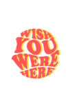 Wish you were here Red Yollow foyed Black T-Shirt for Men