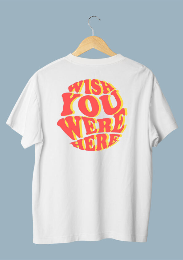 Wish you were here Red Yollow foyed White T-Shirt for Men 1