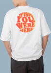 Wish you were here Red Yollow foyed Black T-Shirt for Men