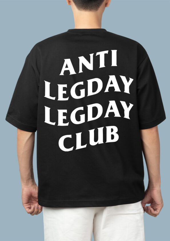 ANTI LEGDAY LEGDAY CLUB Men's Oversized Black T-shirt