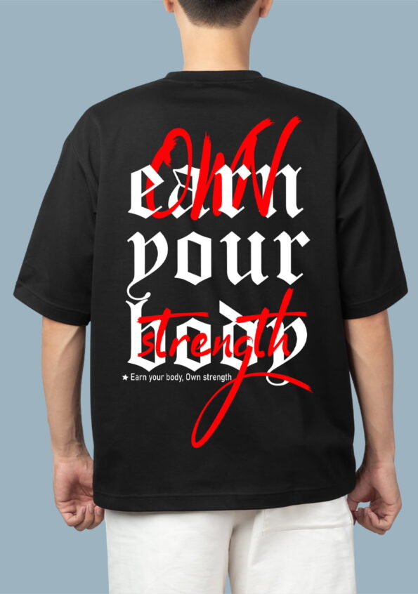 Earn Your Body Black T-Shirt For Men