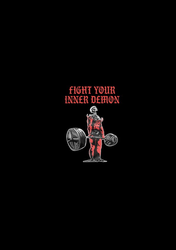 Fight Your Inner Demon Oversized Men's T-shirt Black Logo