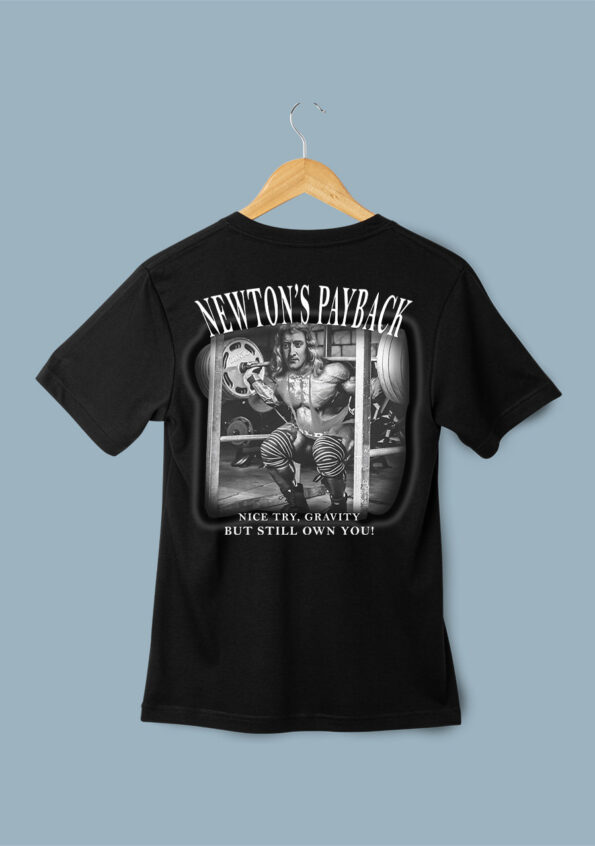 NEWTON'S PAYBACK Men's Oversized Black T-shirt 1