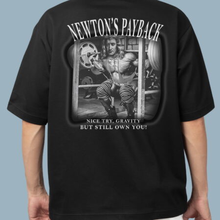 NEWTON'S PAYBACK Men's Oversized Black T-shirt