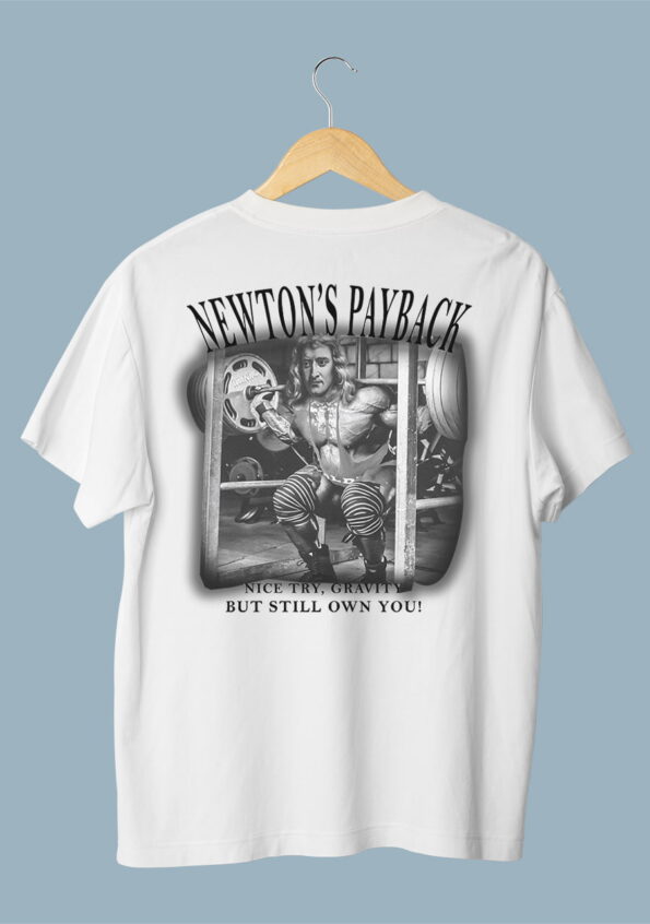 NEWTON'S PAYBACK Men's Oversized White T-shirt 1