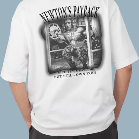 NEWTON'S PAYBACK Men's Oversized White T-shirt