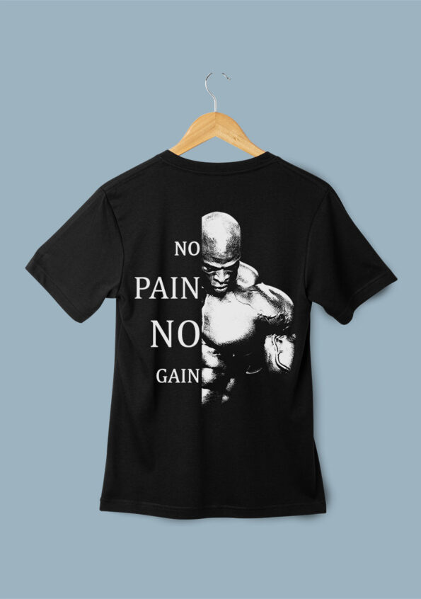 NO PAIN NO GAIN Men's Oversized Black T-shirt 1