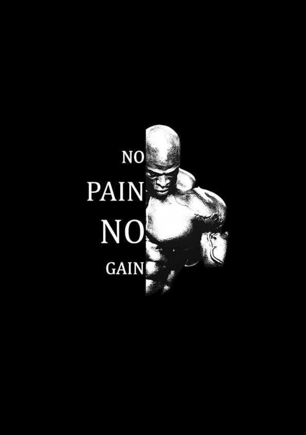 NO PAIN NO GAIN Men's Oversized T-shirt Black Logo