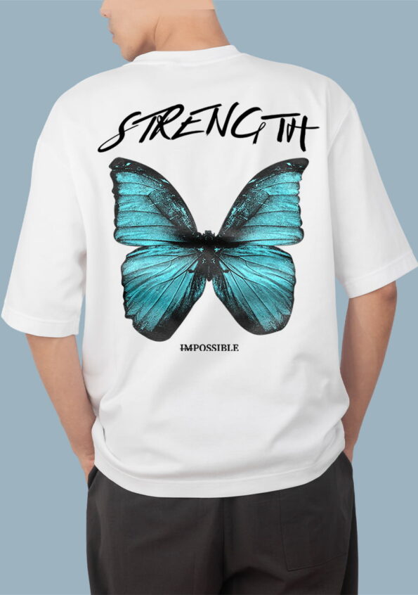 STRENGTH POSSIBLE Oversized Men's White T-shirt