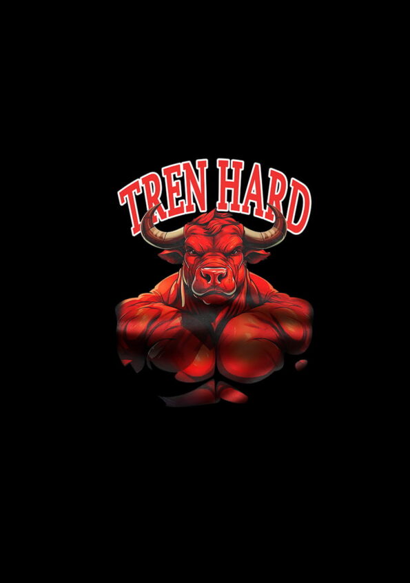 TREN HARD BULL Oversized Men's T-Shirt Black Logo