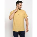 Cotton-Solid-Half-Sleeves-Regular-Fit-Mens-Short-Kurta-1.jpg