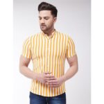 Gritstones-Cotton-Stripes-Half-Sleeves-Mens-Casual-Shirt-Yellow-1.jpg