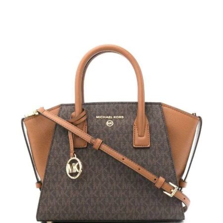 Logo-Print Leather Michael Kors Tote Bag For Women