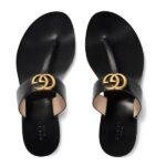 Gucci Double G Leather thong sandals (1)