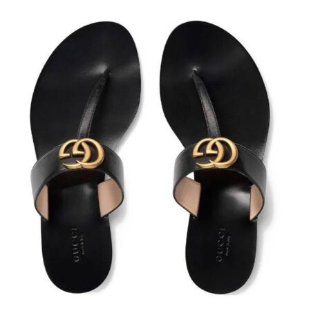 Gucci Double G Leather thong sandals