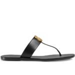 Gucci Double G Leather thong sandals (1)