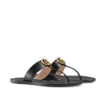 Gucci Double G Leather thong sandals (1)