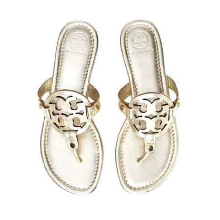 Tory Burch Metallic Leather Miller Sandals