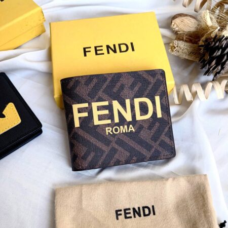 Fendi Signature Leather Wallet For Men